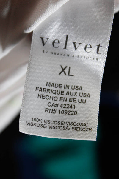 Velvet Women's Boat Neck Cold Shoulder Long Sleeves Floral Blouse Size XL