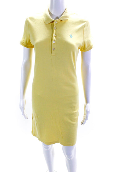 Ralph Lauren Womens Short Sleeved Knee Length Collared Polo Dress Yellow Size M