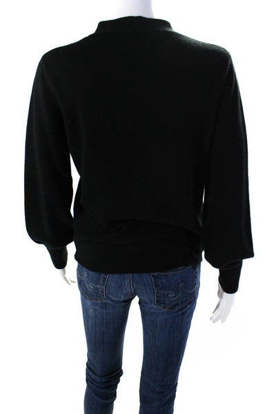Allude Womens Keyhole High Neck Pullover Sweater Black Wool Size Small