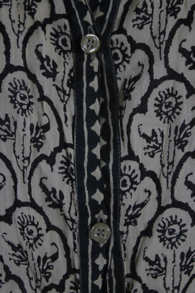 Etoile Isabel Marant Womens Button Up Sleeveless Jumpsuit Black Ivory Size FR 38