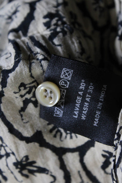 Etoile Isabel Marant Womens Button Up Sleeveless Jumpsuit Black Ivory Size FR 38