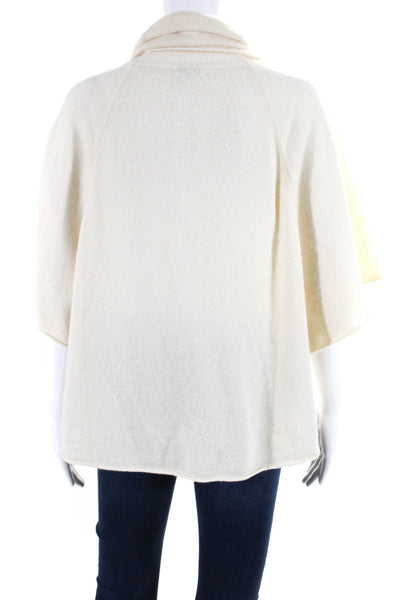 Joie Womens Half Sleeve Cowl Neck Oversized Sweatshirt White Wool Size XS