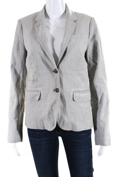 J Crew Womens Two Button Notched Lapel Schoolboy Blazer Jacket Gray Size 4