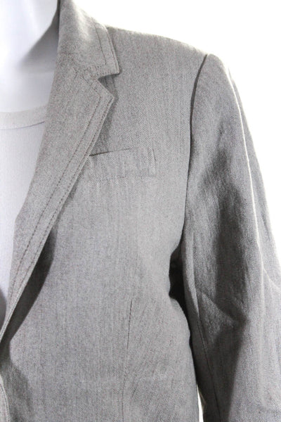 J Crew Womens Two Button Notched Lapel Schoolboy Blazer Jacket Gray Size 4