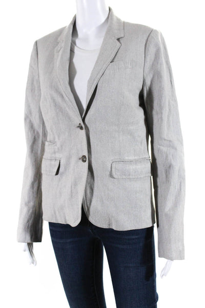 J Crew Womens Two Button Notched Lapel Schoolboy Blazer Jacket Gray Size 4