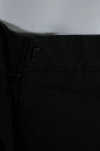 Jil Sander Womens Zipper Fly Mid Rise Straight Cropped Leg Pants Black FR 38
