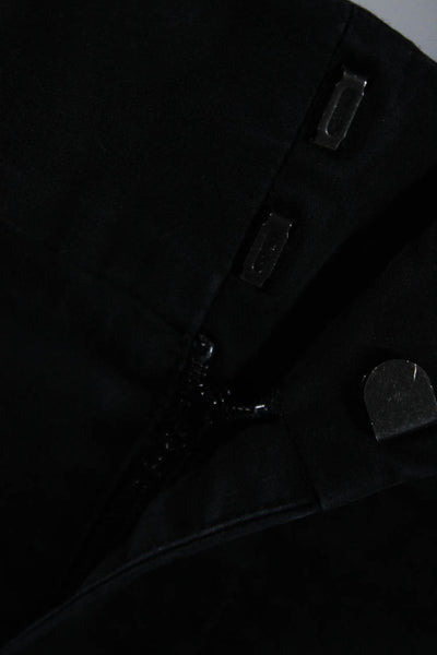 Jil Sander Womens Zipper Fly Mid Rise Cropped Pants Black Cotton Size FR 34