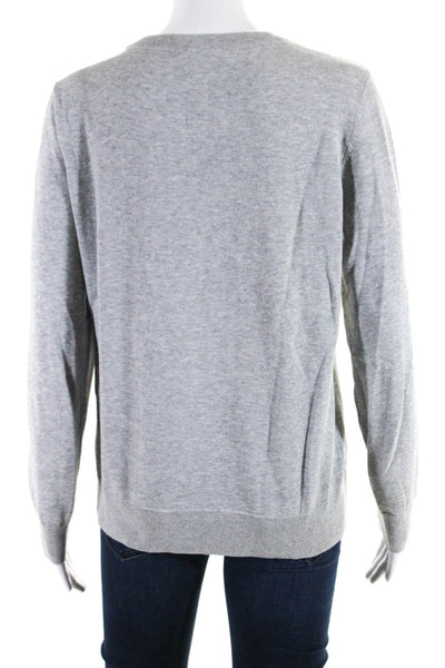 DKNY Women's Crewneck Long Sleeves Pullover Sweater Gray Size M