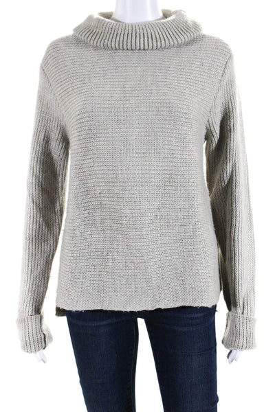 T Alexander Wang Womens Long Sleeve Turtleneck Sweater Gray Wool Size Large