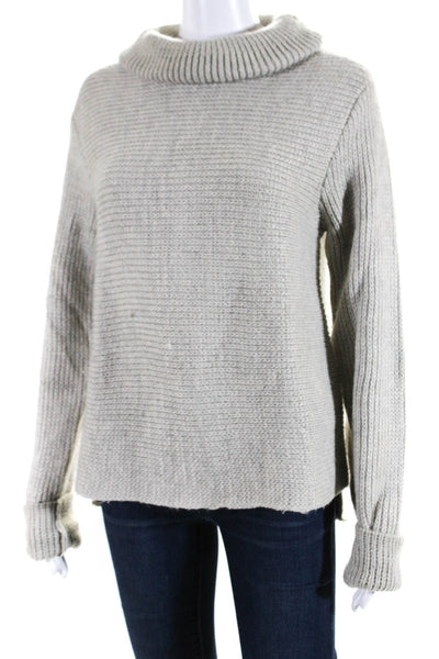 T Alexander Wang Womens Long Sleeve Turtleneck Sweater Gray Wool Size Large