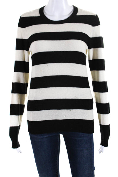 Equipment Femme Womens Cashmere Striped Sweater Black White Size Extra Small