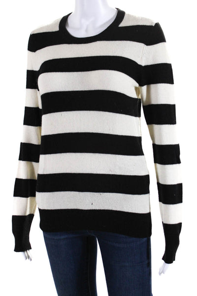 Equipment Femme Womens Cashmere Striped Sweater Black White Size Extra Small