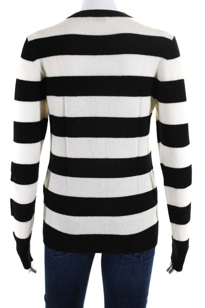 Equipment Femme Womens Cashmere Striped Sweater Black White Size Extra Small