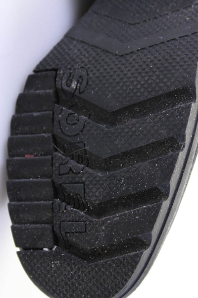 Sorel Women's Leather Lace Up Block Heel Combat Boots Black Size 7.5