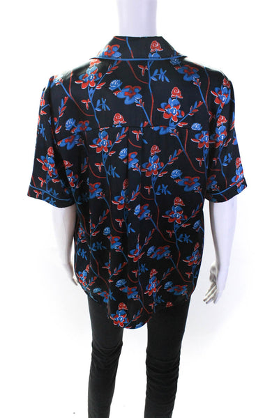 Thakoon Collective Womens Daisy Printed PJ Shirt Blue Size 12 14005619