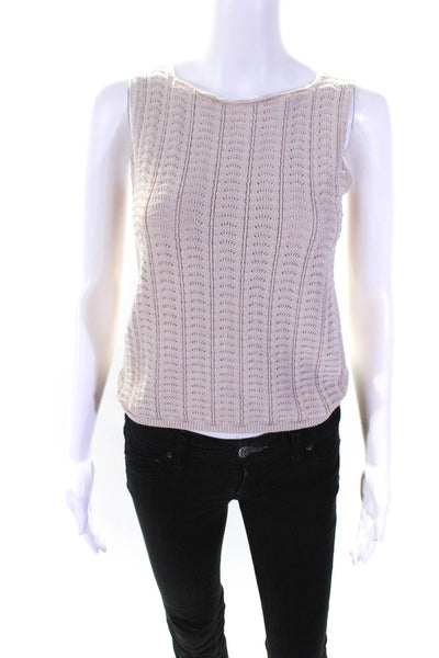 Theory Womens Crochet Shell Top Off-White Size 0 12908939