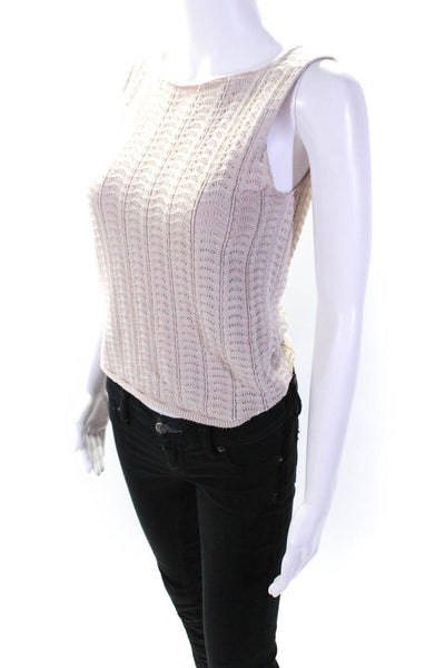 Theory Womens Crochet Shell Top Off-White Size 0 12908939