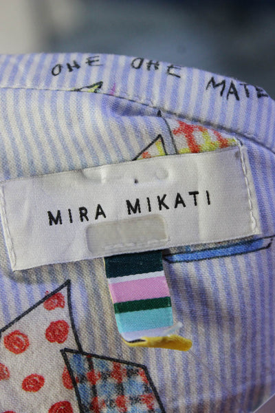 Mira Mikati Womens Sailing Boat Print Shirt Blue Size 2 13613449