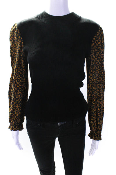 Opening Ceremony Womens Long Sleeve Mixed Sweater Black Size 2 12681850