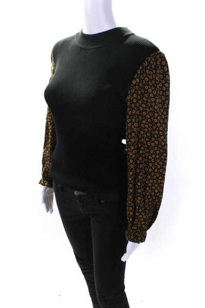 Opening Ceremony Womens Long Sleeve Mixed Sweater Black Size 10 12681961