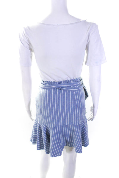 Alexis Womens Blue Stripe Anvivi Ruffle Skirt Blue Size 4 14180295