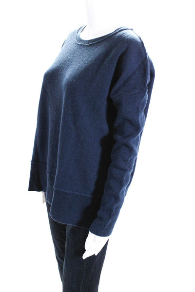 By Malene Birger Womens Oversize Crew Neck Side Split Sweater Navy Size Medium