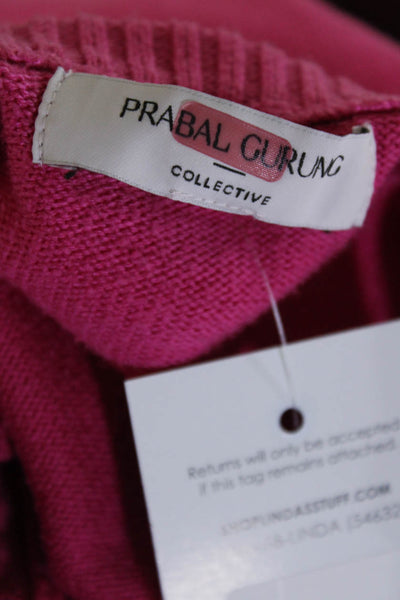 Prabal Gurung Collective Womens Pink Embellished Sweater Pink Size 4 11604687
