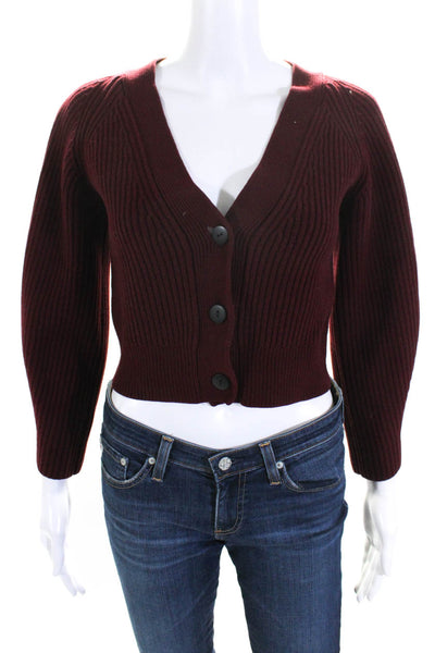 Theory Womens Sculpted Sleeve Cardigan Red Size 4 11548303