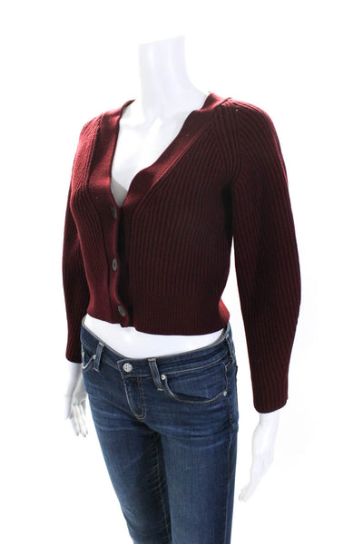 Theory Womens Sculpted Sleeve Cardigan Red Size 4 11548303