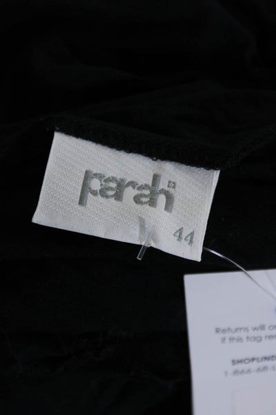 Parah Womens Jersey Knit Lace Trim Asymmetrical Hem Camisole Blouse Black Size 8