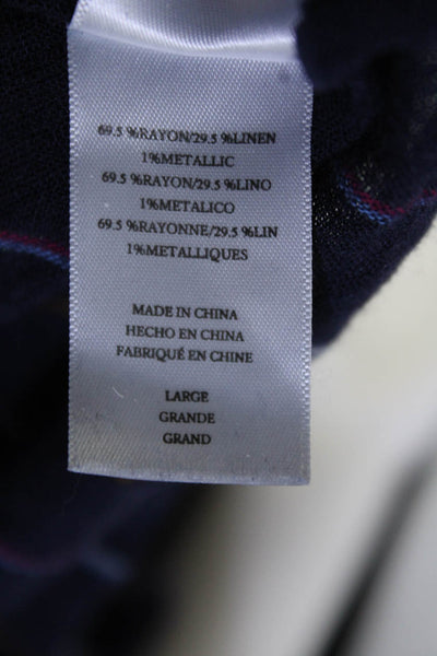Rails Womens Striped Print Metallic Cropped Button Down Shirt Multicolor Size L