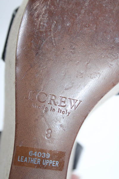 J Crew Womens Patent Leather Slingbacks Wedge Sandals Black Size 8