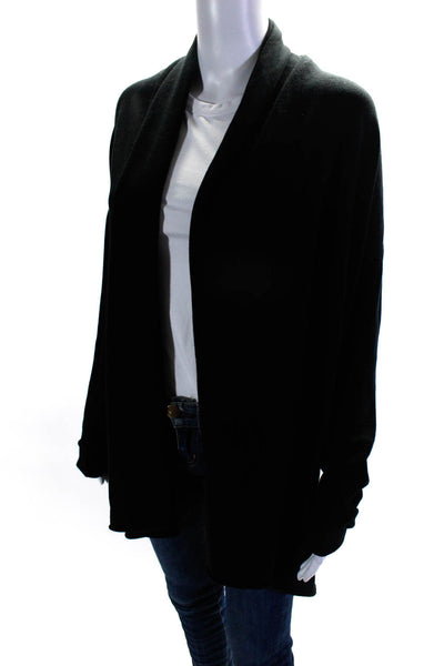 525 America Women's Open Front Long Sleeve Cardigan Sweater Black Size S