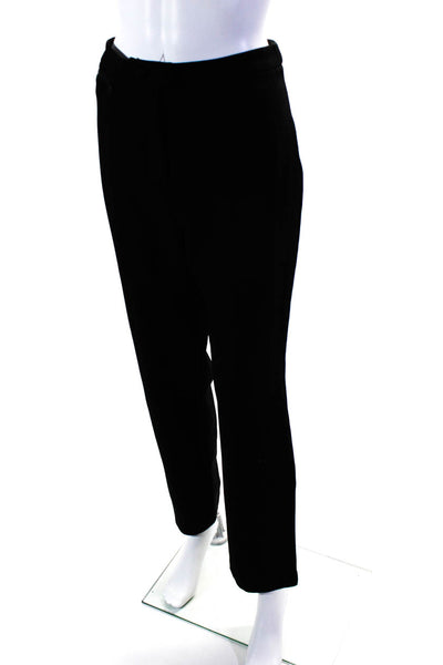 L Academie Womens Zipper Fly High Rise Straight Leg Trouser Pants Black Large