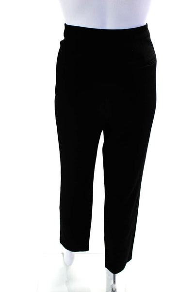 L Academie Womens Zipper Fly High Rise Straight Leg Trouser Pants Black Large