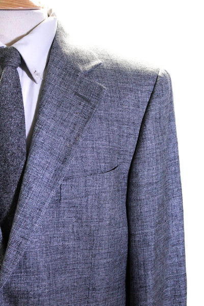 Vito Ruffolo Mens Gray Textured Two Button Long Sleeve Blazer Size 42