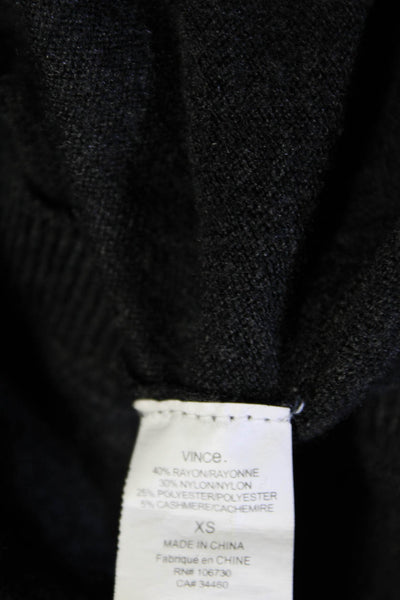 Vince Womens Buttoned Scoop Neck Pocket Long Sleeved Shirt Dark Gray Size XS