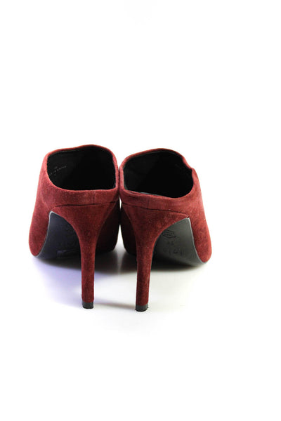 Joie Womens Suede Alinie Darted Point Toe Stiletto Heels Booties Red Size EUR38