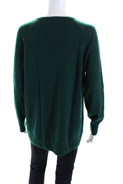 Equipment Femme Womens Dark Green Cashmere V-Neck Long Sleeve Sweater Top Size M