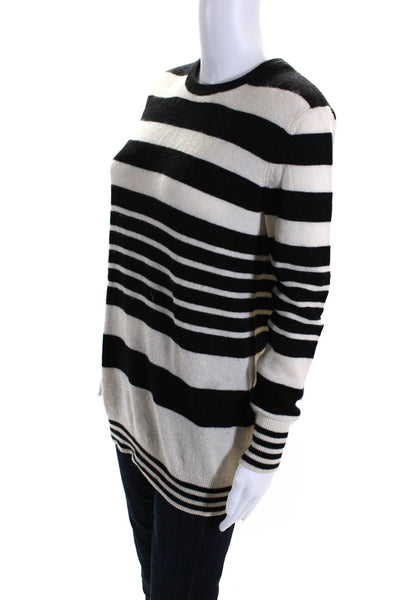 Equipment Femme Womens Black White Cashmere Striped Pullover Sweater Top Size XS