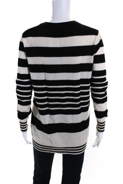 Equipment Femme Womens Black White Cashmere Striped Pullover Sweater Top Size XS