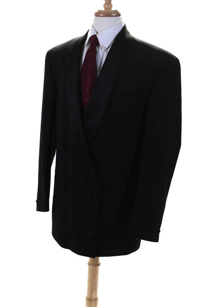 Tendeza Mens Wool Buttoned Collared Darted Long Sleeve Blazer Black Size EUR42