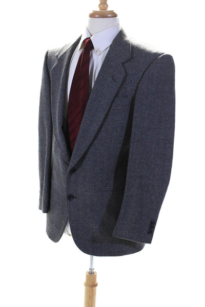 Dillard's Mens Wool Textured Buttoned Collared Blazer Jacket Gray Size EUR40