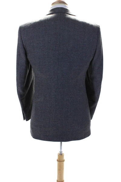 Dillard's Mens Wool Textured Buttoned Collared Blazer Jacket Gray Size EUR40