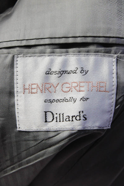 Dillard's Mens Wool Textured Buttoned Collared Blazer Jacket Gray Size EUR40