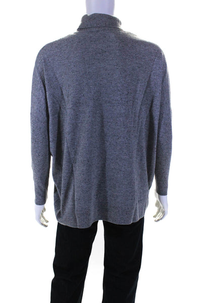 COS Men's Wool Specked Print Long Sleeve Turtleneck Sweater Gray Size M