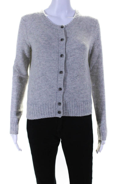 Allude Women's Cashmere Long Sleeve Button Down Sweater Gray Size S