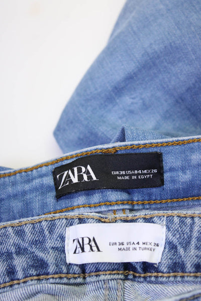 Zara Women's Midrise Light Wash Five Pockets Skinny Denim Pant Size 4 Lot 2
