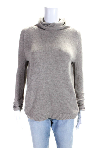 Theory Womens Pullover Long Sleeve Cashmere Turtleneck Sweater Gray Size Small