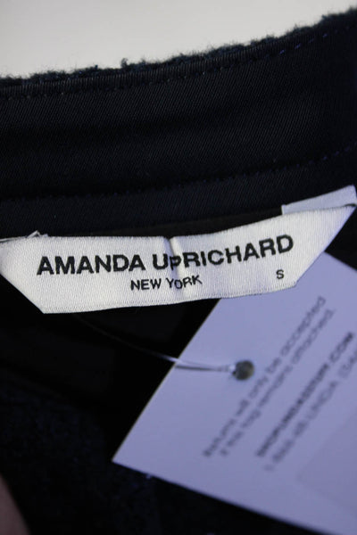 Amanda Uprichard Women's Tweed Metallic V-Neck Tiered Shift Dress Blue Size S
